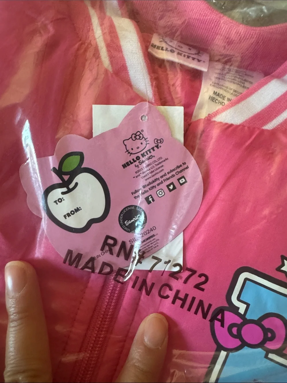 BNWT  Hello Kitty Bright Pink Bomber Jacket
